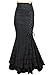 P20 Shimmery Night in London - Black Gothic Victorian Stitched Jacquard Skirt