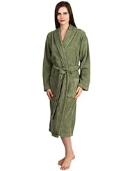 Apparel: TowelSelections Turkish Cotton Robe Terry Shawl Bathrobe for Women and Men Made in Turkey X-Small/Small Moss