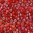Czech Seed Beads 6/0 ''Devil''S Food'' Red Lot Mix