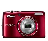 Nikon COOLPIX L26 16.1 MP Digital Camera with 5x Zoom NIKKOR Glass Lens and 3-inch LCD (Red)
