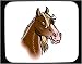 Decorated Mouse Pad with head, mane, pony, horse, brown, animal