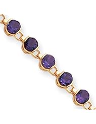 14k Gold Completed Fancy Amethyst Bracelet