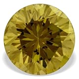 0.18 Carat Canary Yellow Round Real Loose Diamond
