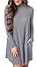 POGT Women's Sexy Long Sleeve Knitted Casual A-Line Sweater Dress with Pockets