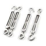 uxcell　ターンバックル　フックアイ　ターンバックル　シルバートーン　ステンレススチール