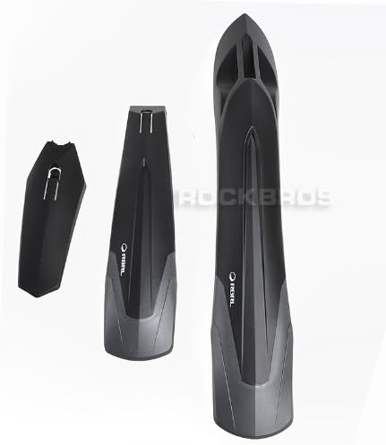 RBRL 26" Bike Bicycle MTB Fender Mudguard Front &amp; Rear Quick Release Black Gray