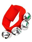 Red Santa Claus Christmas Silver Jingle Bells Bracelet