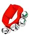 Red Santa Claus Christmas Silver Jingle Bells Bracelet