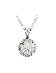 Vintage Style Diamond Circle Necklace in Silver