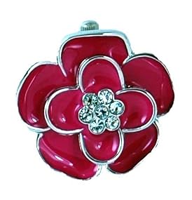Geneva Women's Pink Flower Ring Watch