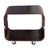 Adesso Contour Rolling End Table, Walnut