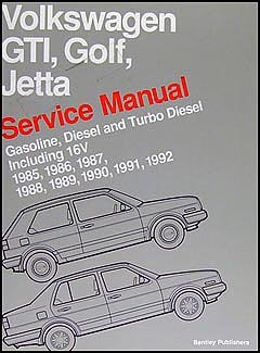 1985-1992 VW GTI Golf and Jetta Bentley Repair Shop Manual
