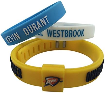 Simon US® Silicone Rubber Wristband Bracelet NBA Basketball Star Bracelet,3PCS Assorted Color (Style1)