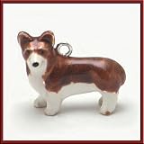 MiniPets Sterling Silver Enameled Pembroke Welsh Corgi Dog Charm
