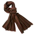 Men's Lightweight Stripe Scarf - Brown