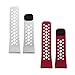 LIfeTrak ComfortFit Band - Dual Pack - Reversible/Interchangeable, Black/Flame Red and Black/White
