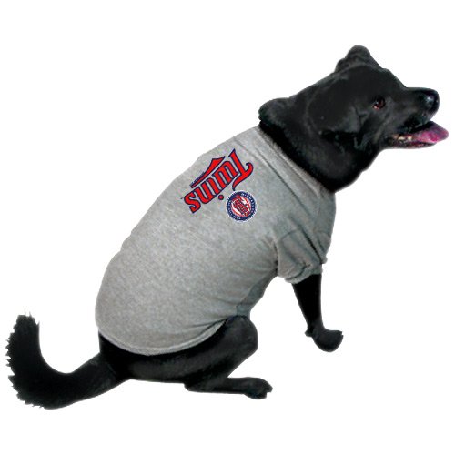 Minnesota Twins Ash Logo Pet T-shirt (X-Large)