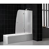 DreamLine AQUA 48 x 58 Frosted Glass Bathtub DoorF Brushed Nickel; FFrosted glass Left Hand wall configuration Door