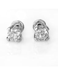 Natural 2.0 ctw Diamond Stud Earrings 14K White Gold