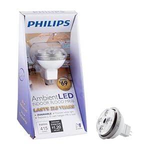 Philips 414960 Dimmable AmbientLED 10-Watt MR16 Indoor Flood Light 12-Volt Light Bulb