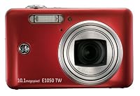 GE E1050TW-RD 10 MP Digital Camera with 5X Optical Zoom and 3.0-Inch Touch Screen LCD with Auto Brightness (Red)