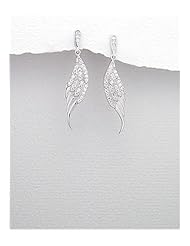 Angel Wings CZ Earrings In 92.5 Sterling Silver