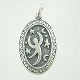 Sterling Silver Star Dancer Pendant with Moons and Stars, #9024