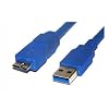 BIGtec 0,5m USB 3.0 micro Kabel Anschlu�kabel Verbindungskabel High Speed Kabel A/B A Stecker - B micro Stecker A(M) - B(M) ST/ST Kabelfarbe blau , Kabel ist abw�rts kompatibel , Daten�bertragung bis zu 5 GBit/s , USB 3.0 , 3.0 USB Kabel 0,50m 0,5 m micro USB 10polig