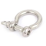 uxcell　Dリングボウシャックル　ステンレススチール　シルバートーン　62g　Dタイプシャックル　一つ入り