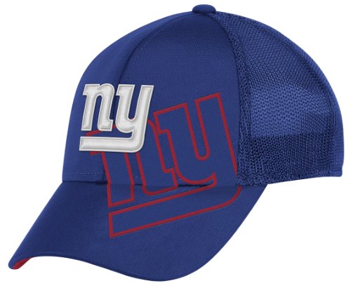 NFL Men's New York Giants End Zone Structured Flex Hat - Tw86Z (Blue, Large/X-Large)