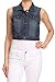 WHITE APPAREL Women's Denim Vest (Basic, Destroyed, Cropped - Various)