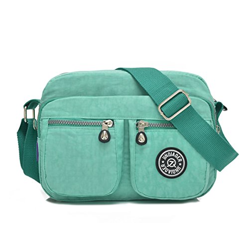 Tiny Chou Lightweight Waterproof Nylon Shoulder Bag Compact Crossbody Messenger Bag with Pockets