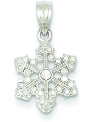 14K White Gold Snowflake Pendant Charm Winter Jewelry