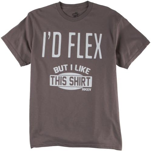 Ink Inc Mens I'd Flex But I Like This T-Shirt X-Large Charcoal grey