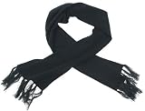Strick-Schal mit Fransen fein gestrickt schwarz
