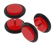 Fake Acrylic Neon Red Plugs - 16 Gauge Earwire - 0G Fake Part - Sold as a Pair
