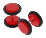 Fake Acrylic Neon Red Plugs - 16 Gauge Earwire - 0G Fake Part - Sold as a Pair
