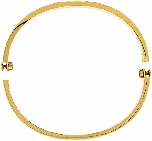 GSG 9 Classic Mens Womens Screw Crystal Bangle Wide 6mm Bracelet Size 6.5-7.5 (gold length:7.5 inch)