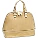 Dasein Faux Leather Dome Zip-Around Satchel