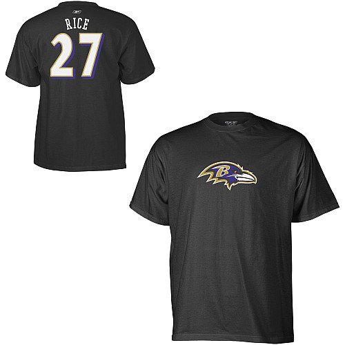 Reebok Baltimore Ravens Ray Rice Name & Number T-Shirt Large