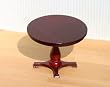 Dollhouse Miniature Mahogany Round Pedestal Table