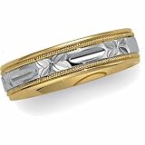 14K Two-Tone Gold Comfort Fit Wedding Band For Men and Women - Size 14.5