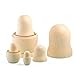 BestPysanky Set of 5 Unpainted Blank Wooden Nesting Dolls 7 Inches