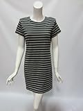 French Connection womens navy gray striped t-shirt shoulder pad dress 12