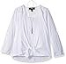 Amy Byer Girls' 2-Fer Top with Tie-Front Detail and Lace Back