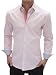 Luxury Pink Cotton Shirts for Men with Contrast Frabric on Trim - Stone Rose Classe 1352