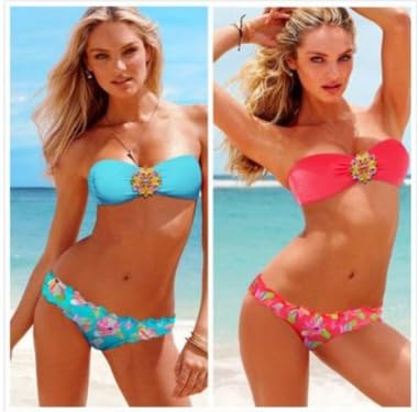 Hot Sales!!!!2014 Fashion Sexy Fancy color diamond Bikini Swimming suit (S, Red)
