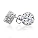 Bling Jewelry Sterling Silver Round Cut CZ Crown Stud Earrings (2ct 8mm)