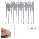 12 PCS Silver Tone Metal Ear Pick Cleaner Ear Care Tool