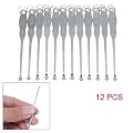 12 PCS Silver Tone Metal Ear Pick Cleaner Ear Care Tool